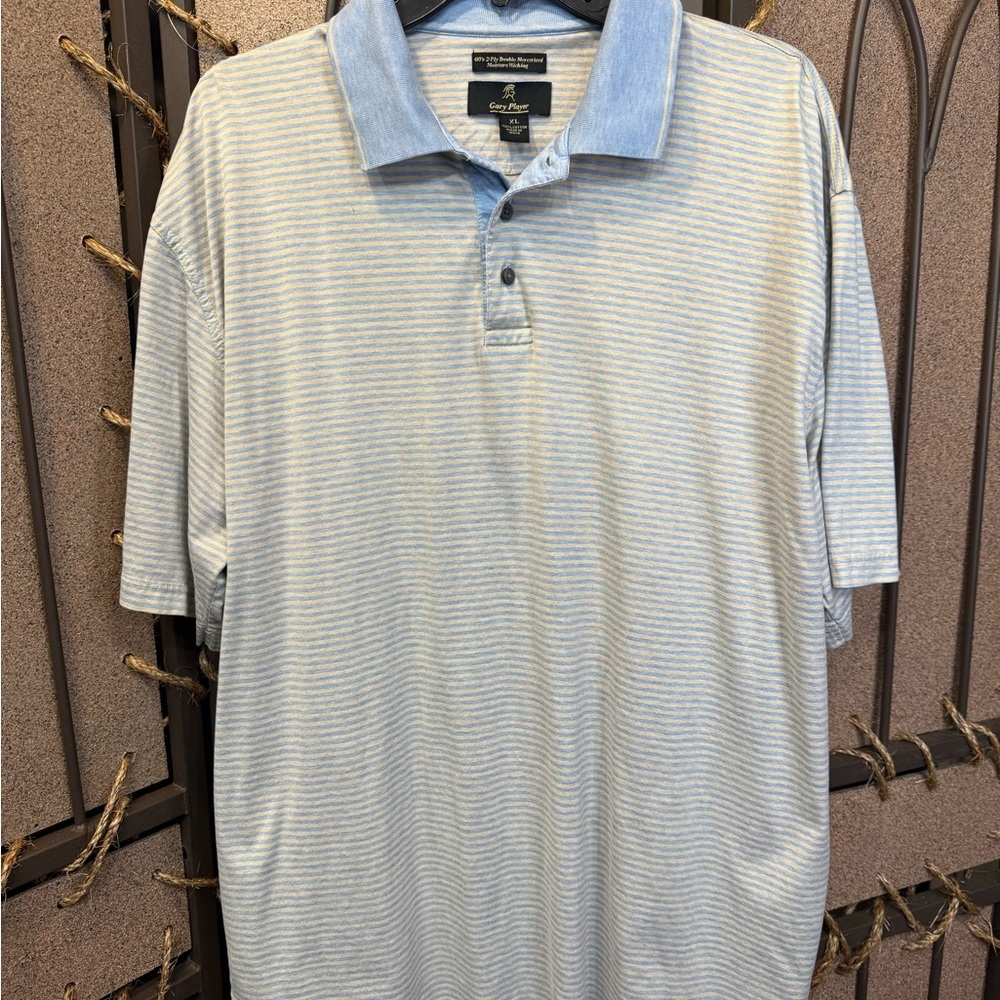 Gary Player Golf Polo Men's Blue Striped